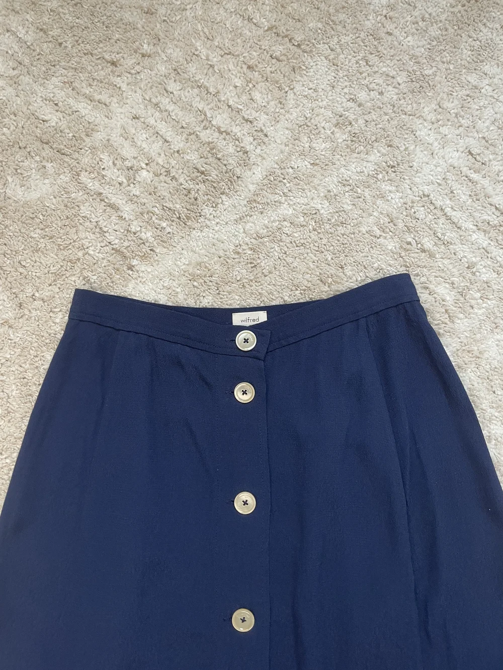 Wilfred Navy Button-Side Maxi Skirt Size 0